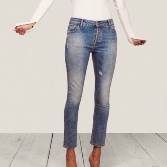 Warp+weft CDG Paris cigarette women high rise button fly jean  31 Casual retro - Picture 1 of 13